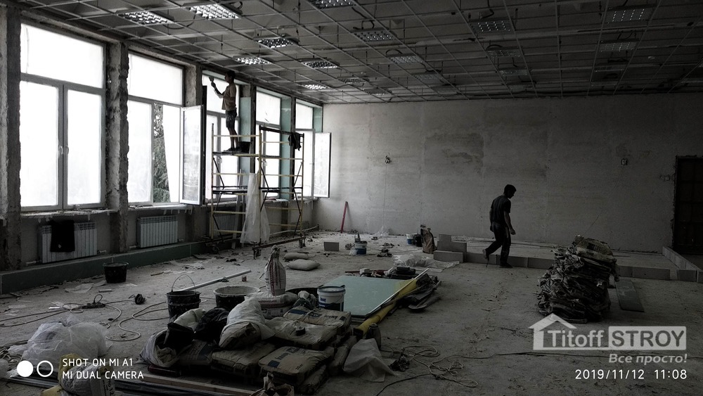 комплексный ремонт актового зала в Севастополе в СОШ 23